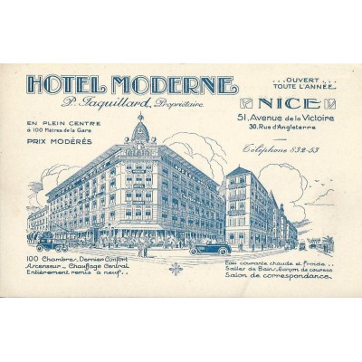 Nice - Hôtel Moderne 51,Avenue de la Victoire & 30,rue d'Angleterre